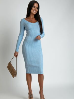 SUKIENKA PRĄŻKOWANA NIEBIESKA