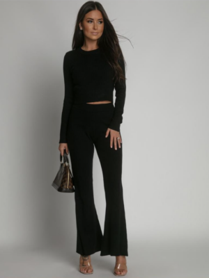 KOMPLET PRĄŻKOWANY VIKA CZARNY