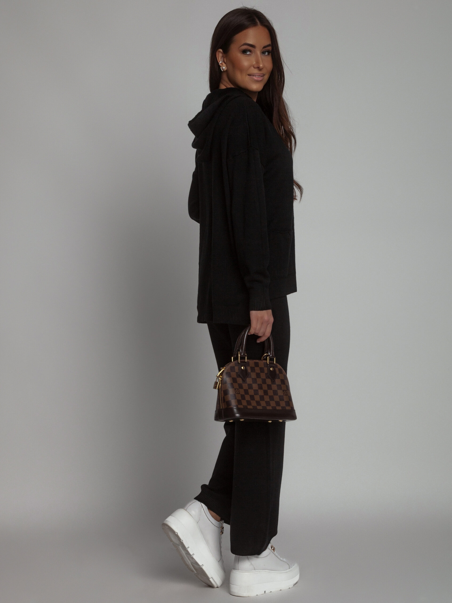 KOMPLET DZIANINOWY SWETERKOWY SO COZY CZARNY - obrazek 3