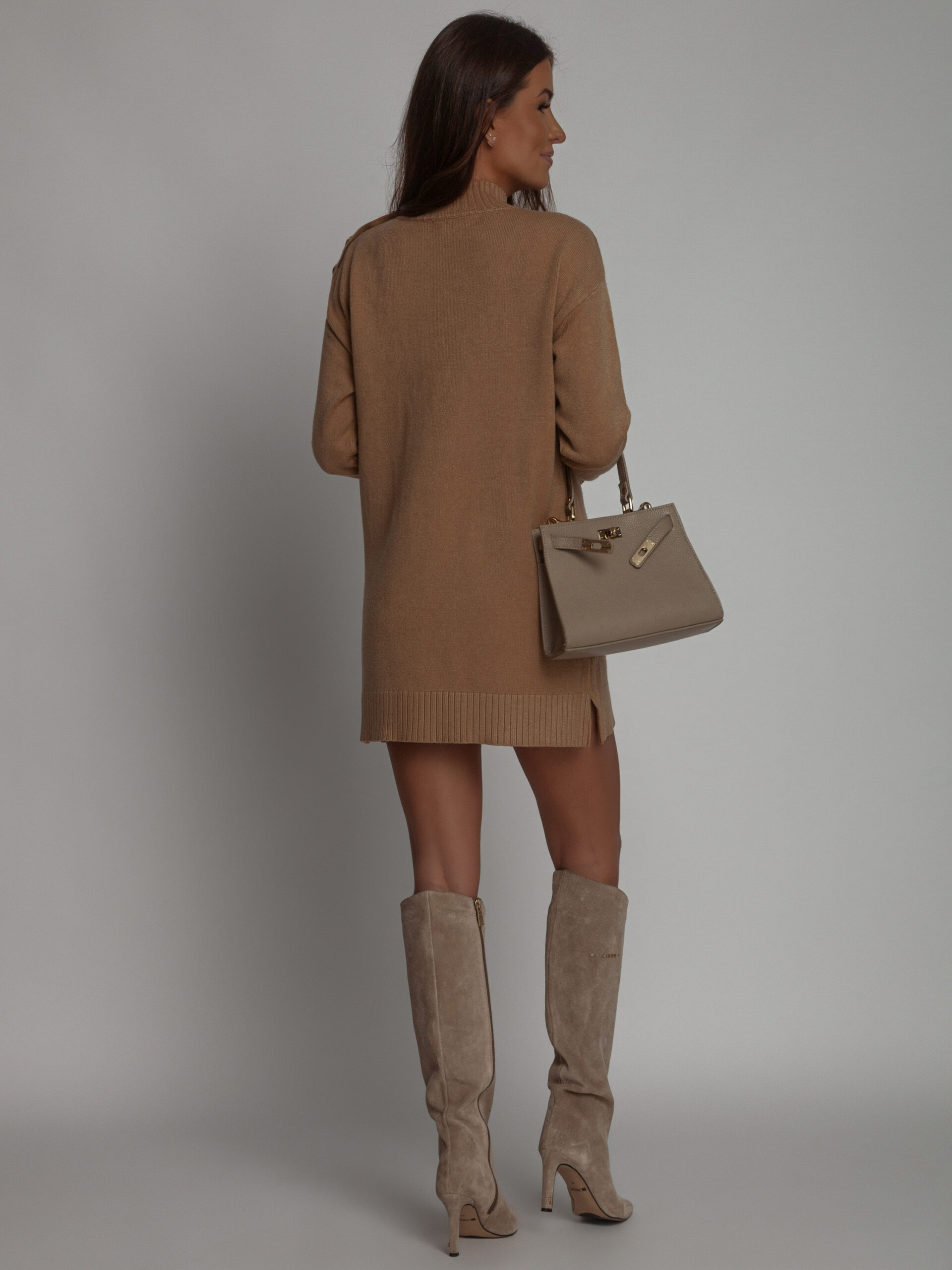 SWETER TUNIKA SISI BEŻOWY - obrazek 3