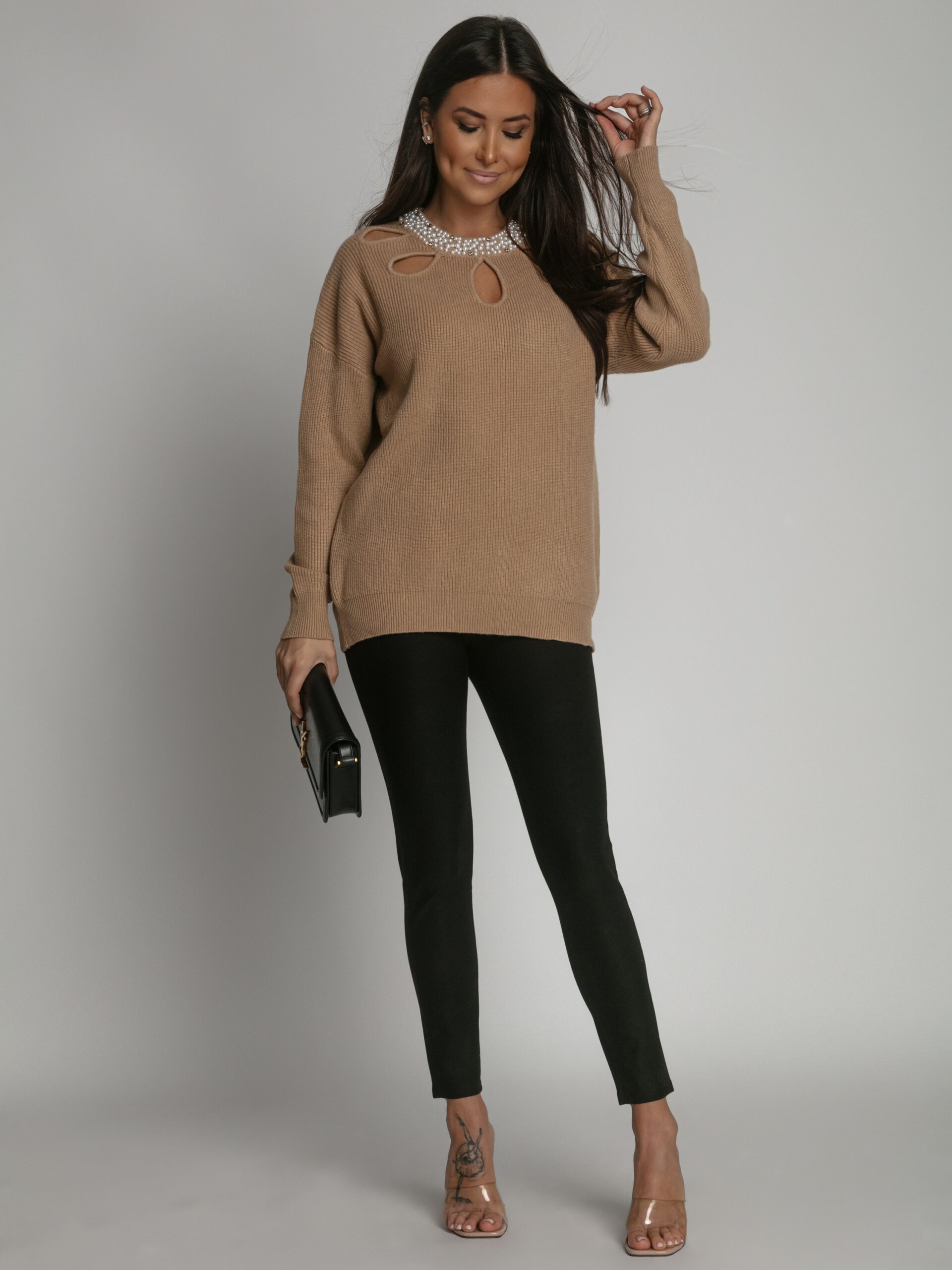 SWETER PEARL BEŻOWY - obrazek 2