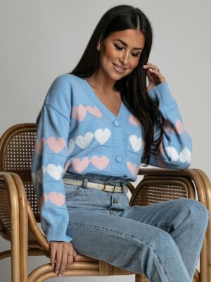 SWETER SERDUSZKA NIEBIESKI
