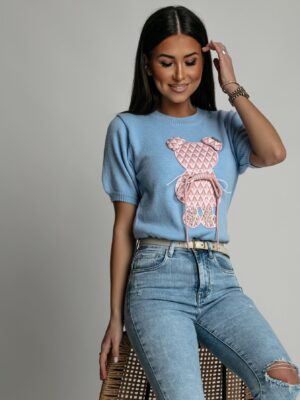 SWETER MIŚ NIEBIESKI